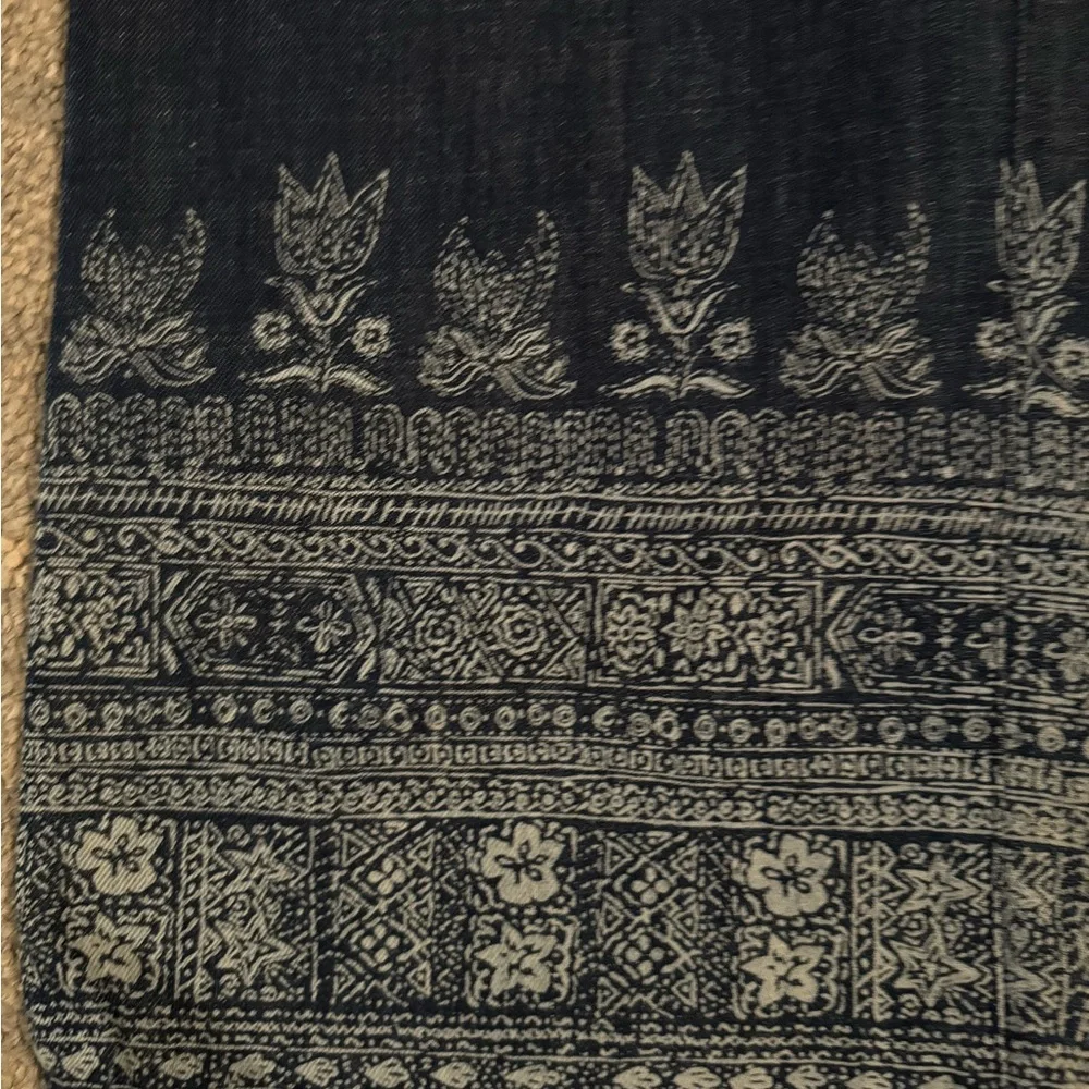 Christian Dior Wide-Leg Denim Pants with Floral Embroidery - Picture 2 of 5